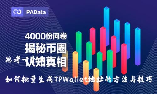 思考一个且的

如何批量生成TPWallet地址的方法与技巧